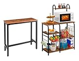 Mr IRONSTONE Vintage Kitchen Baker's Rack Utility Storage Shelf 35.5' Microwave Stand 3-Tier+4-Tier...
