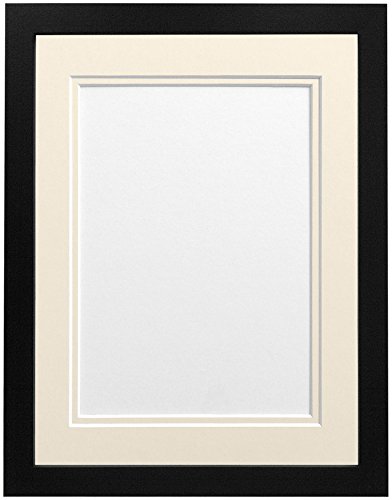 FRAMES BY POST H7 – Marco de fotos (con negro y blanco doble soporte para foto tamaño A3, cristal de plástico, negro, 20 x 16-inch-p, Ivory Double Mount, 40 x 30' (102 x 76 cm) foto de 30 x 20' (76 x 51 cm, cristal plástico)