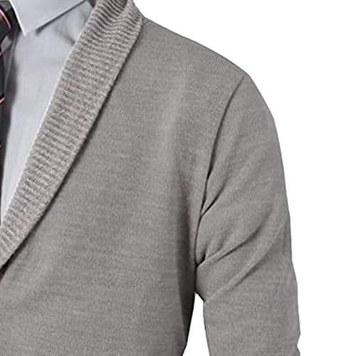 Mens Casual Open Front Long Sleeve Button up V-Neck Knitted Sweaters Causal Slim Fit Cardigans Pocket4