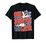 Striped One School Year Later Funny Goose Teacher Summer T-Shirt