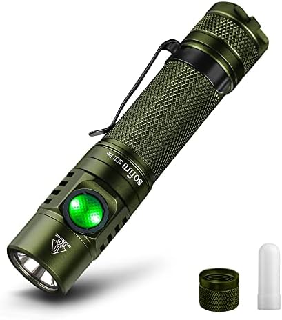 sofirn SC31 Pro Rechargeable Flashlight, Super Bright Pocket Flashlight 2000 Lumens with SST40 6500K LED, Diffuser, Magnetic Tail Cap, for EDC Camping Fishing Dog Walking (Green)