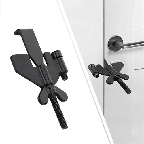 Portable Door Lock – Extra Security for Home, Hotel & Travel – No Tools, No Screws – Fits Inward-Swing Hinged Doors, Compact