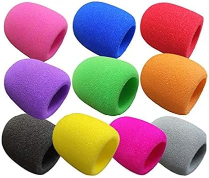 Microphone Cover, Microphone Cover, Microphone Sponge, Microphone Cap, Windshield, Noise Prevention, Antibacterial, Ball Shape, Multicolor for Karaoke Blue