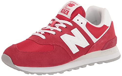 New Balance Men's 574 V2 Spilled Paint Sneaker, Red/White, 9.5