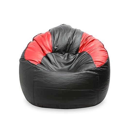 VSK Bean Bag Sofa Mudda Cover Red & Black XXXL 35 * 35 * 15 Inch (Without Beans)