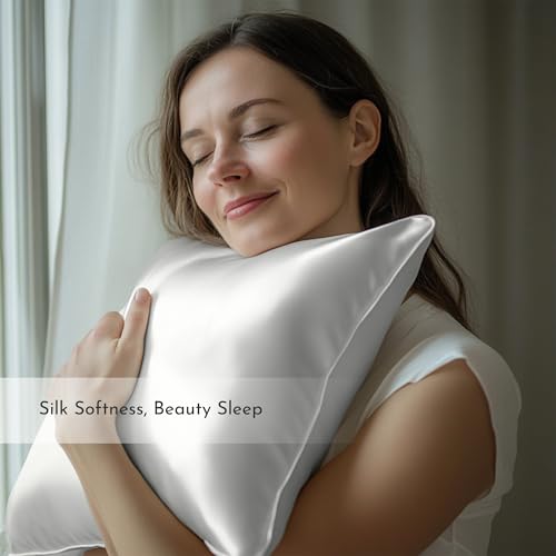 Taies d'oreiller soie pure mûrier 19 momme respirante anti-plis crème - 5