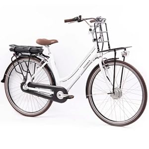 TRETWERK Sophia Elektrische fiets, retro e-bike voor dames en heren, met terugtraprem, E-bike 28 inch met led-display, e…