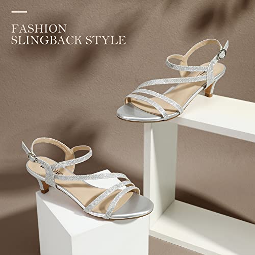 IDIFU Women's Dressy Strappy 2 Inch Low Kitten Heel Open Toe Sandals Dress Shoes for Woman Lady in Bridal Dance Evening4
