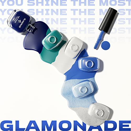 Glamonade Nail Polish Set Non Toxic Water Based Nail Polish Kit-0.24Oz 6 Colors Sea Blue Green Nail Polish Gift For Women Girls Beginners Friendly #TOP7