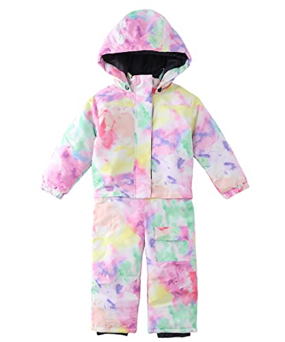 Image of Girls Boys One Piece Snowsuit Waterproof Windproof Ski Snow Hooded Coveralls