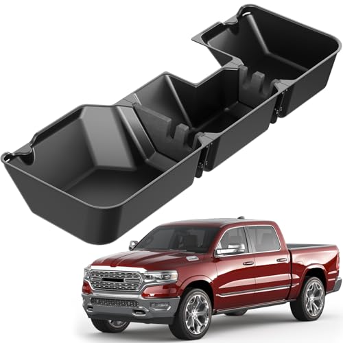 FengYu Under Seat Storage Box - Compatible with 2019-2026 Dodge Ram 1500 Crew Cab (New Body Style),Heavy-Duty Truck Organizer Under Back Seat Organizer Box