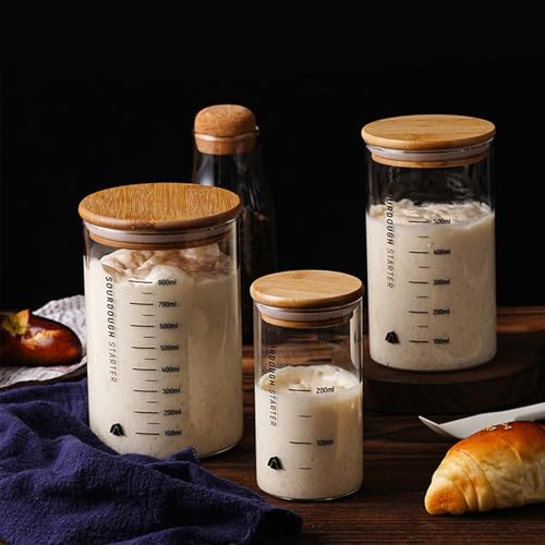 Récipient en verre pour levain bocal transparent à large ouverture avec couvercle - 5