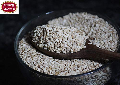 Spicy World White Sesame Seeds 5 Pound Bulk Bag - Hulled Till #TOP4