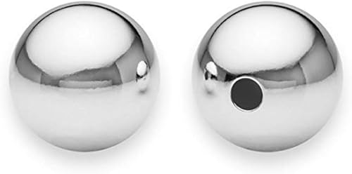 50 cuentas espaciadoras lisas sin costuras de 0.394 in (0.39 pulgadas) chapadas en plata de ley de latón sueltas redondas cuentas de metal joyería