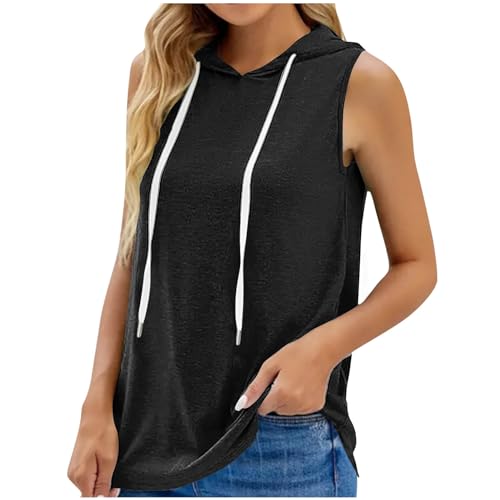 Sweat à Capuche Femme sans Manches Tee Shirt Sport Femme D'été Sweats à Capuche Hoodies...
