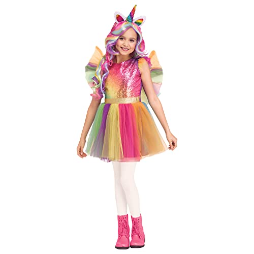 Disfraz de unicornio con lentejuelas para niñas Fun World