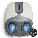 Howdy Shiatsu Foot Massager with Heat and Cold for Plantar Fasciitis & Neuropathy, Deep Kneading and Air Compression, 3-Level Adjustable Intensity, Remote, Fits Men’s Size 13, Gifts for Mom Women Men