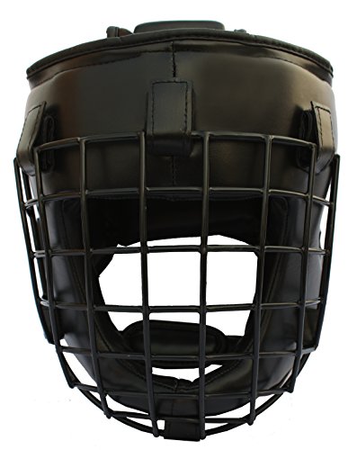 Foto von Bout3® Boxen Kopfschutz Krav MAGA Helm für MMA Muay Thai Kickboxen UFC Sparring-Training Kampfsport Taekwondo Thaiboxen. kopfschutz Gitter Kopfbedeckung (Schwarz, S/M)