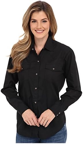 Roper L/S Solid Basic Snap Front Black MD