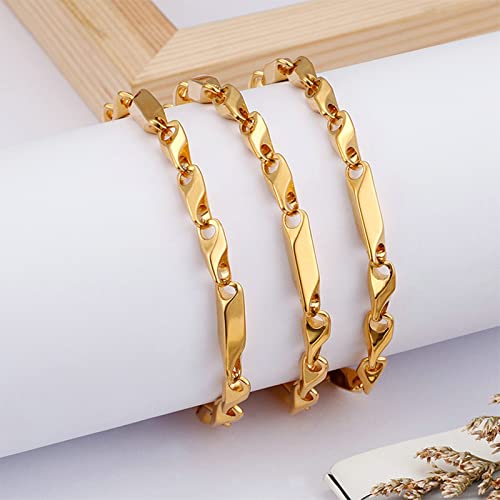 Chaîne de 24 pouces or 5 mm collier homme maille robuste en acier inoxydable - 7