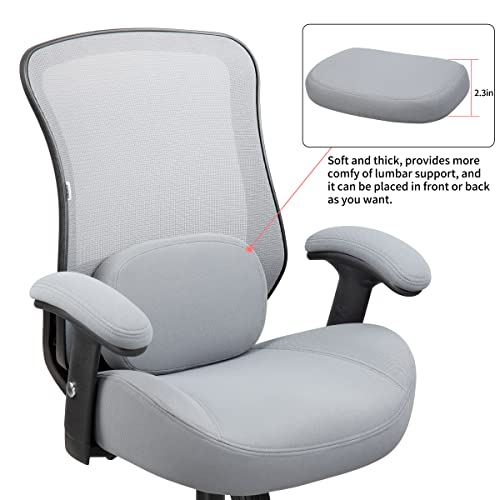 Longboss Drafting Chair Mesh Computer Tall Office Chair, Standing Desk Stool With Lumbar Support Pillow, Height Adjustable Armrest And Adjustable Foot Ring (Gray) #TOP6