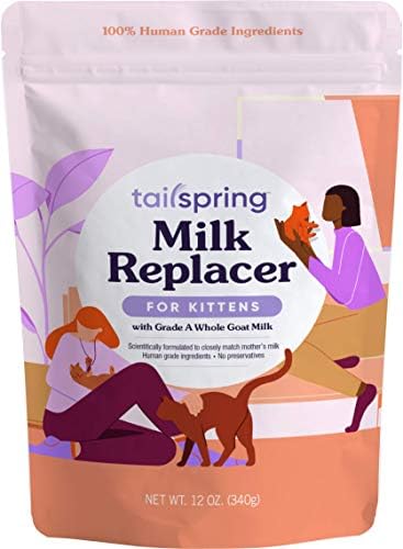 TAILSPRING Milk Replacer for Kittens, Powdered, Made with Whole Goat Milk (12 Ounce (Pack of 1))