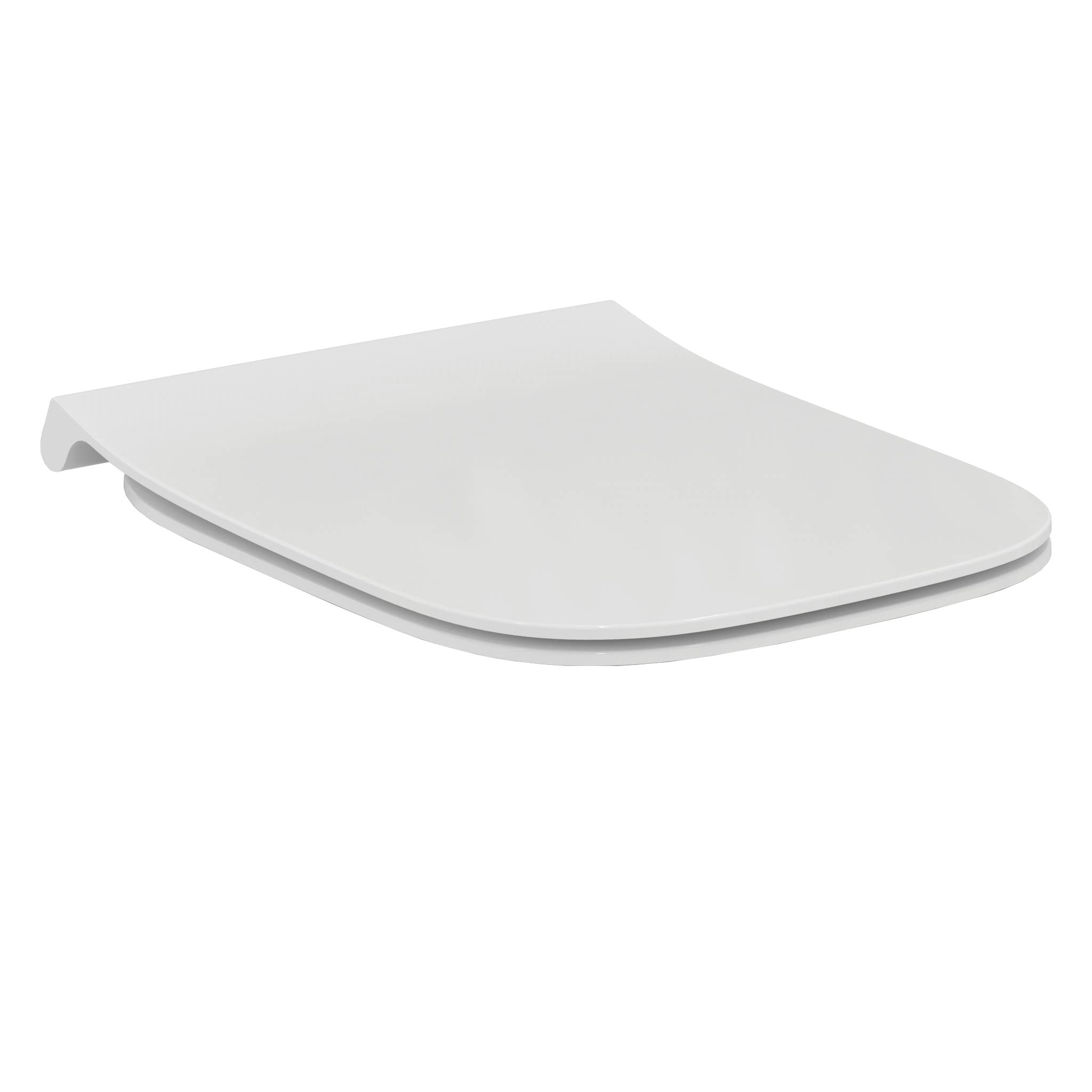 Ideal Standard Glossy White I.life B Toilet Seat And Cover, Angular Shape, Soft-Close Seat With Quick-Release Function For Easy Cleaning, Scratch-Resistant Duroplast – White (360X450x45 Mm)