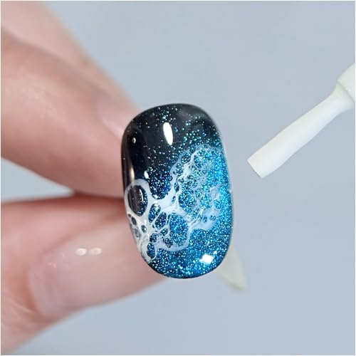 GAOY 16ml White Blooming Wave Nail Gel, Effortless Spreading Effe...