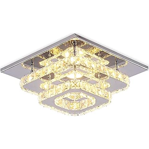 Lámpara de techo LED de cristal K9 y acero inoxidable de 通用 Cover