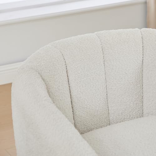 Sillón Giratorio Chenille Blanco Cómodo miniatura 6