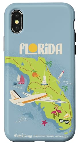 Coque iPhone X/XS Mickey Mouse Disney Walt's Plane Florida