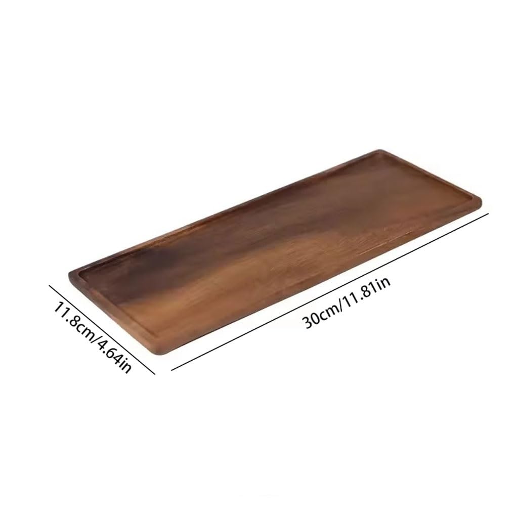 Plateau De Cafétéria Plateau À Thé en Bois Japonais Plateau À Tasses en Bois Massif pour La Maison Petit Café Hôtel Salle À Manger Plateau Rectangulaire Plateaux De Serv,B