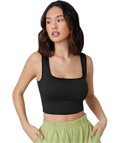 Image of Ben Martin Women's Cotton Stretchable Square Neck Sleeveless Tank Top