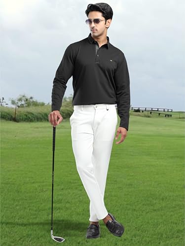 Image of STELLERS Men's Full Sleeve Polo T-Shirt | Premium Cotton | streatchable | Enzyme bio Washed | Feather Touch Feel | Sustainable