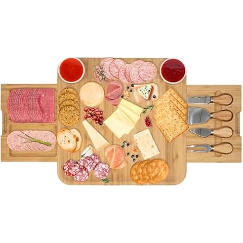 LaDonna Bamboo Cheese Board and Knife Set Cover