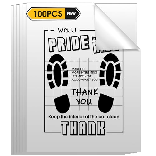 100Pcs Paper Floor Mats for Cars, Disposable White Automotive Floor Mats Kraft Paper, Waterproof Car Foot Pads Protective Papers, Thank You Mats for Car Detailing, Auto Dealership (16x20inch)