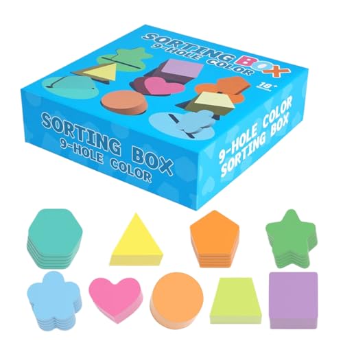 Jeu de tri de couleurs en bois Montessori à 9 emplacements pour tout-petits