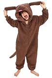 Loiahoer Kids & Teens Poodle Dog Onesie Costume Brown Puppy Dog Halloween Costume Cosplay Costume Christmas Gifts for Girl and Boy,S