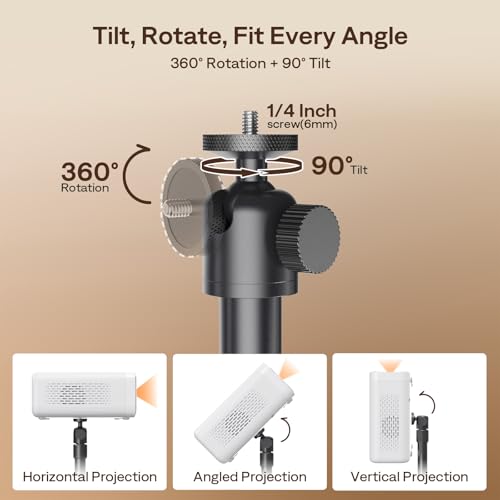Image of Aurzen Adjustable Projector Stand, 17.3-43.3 in Height, 1 /4-Inch Screw, Compatible D1R Cube /D1R /D1 /D1G /BOOM mini /BOOM air /D1 air /D1R air & Most Projectors