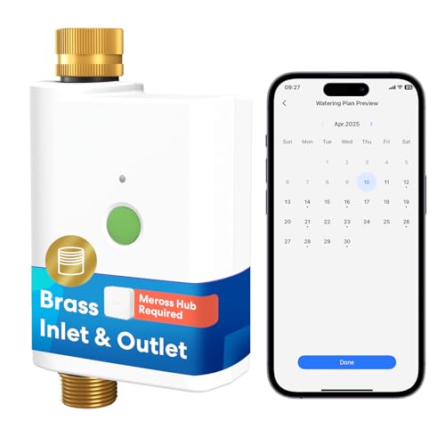 Meross Bewässerungscomputer WLAN | Hub MSH450/MSH400 Erforderlich | Automatische Bewässerung - APP Steuerung | Regenverzögerung & Wasserverbrauchsmonitor | kompatibel mit HomeKit, Alexa & Google Home