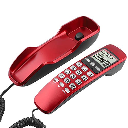 Telefono Fisso con Filo, Mini Telefono Fisso Portatile Multifunzionale con ID Chiamante, Telefono da Tavolo con Filo, Pulsante Grande, Telefono Vecchio Stile per Casa, Hotel