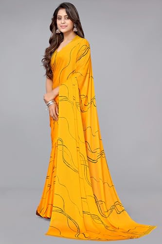 Image of MIRCHI FASHION Women's Ready to Wear 1 Minute Drape Chiffon Printed Saree with Blouse Piece