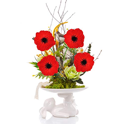 Winlyn 24 Pcs Artificial Red Flower Stems Pu Real Touch Flower Fake Flowers In Red With Black Center 11.6 Inch Tall For Wedding Bouquets Corsages Centerpiece Floral Arrangements thumb #6