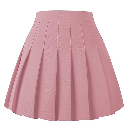 Girstunm Women's Pleated Skirt Mini Skater Basic Skirts High Wais...