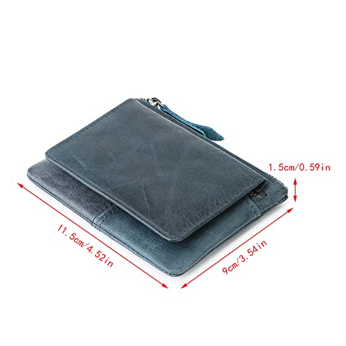 1 Pcs Leather 2 Zipper Coin Purse Wallet With Card Slots, Coin Organizer, Change Holder,Card Case, Leather Zipper Storage Bag for Men & Women2