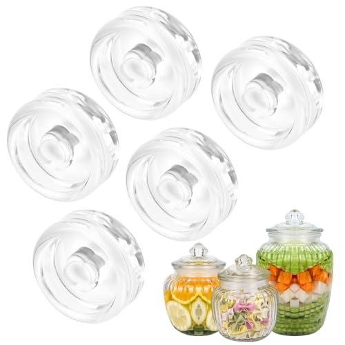 LPAMABA 5 Piezas φ7cm Pesos de Fermentación Pesos de Vidrio de Fermentación Piedras de Pesaje para Fermentar Para chucrut kimchi kéfir encurtidos pepinos, etc. (7 * 2.5cm)