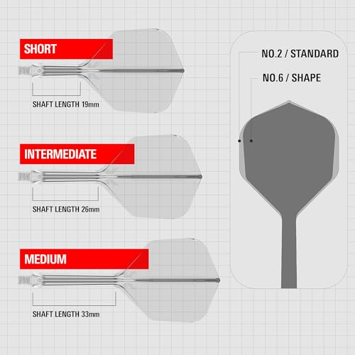 Target Darts K Flex Integrated Dart Flight and Shaft Rows, No.6 Red (Medium) | Pack of 3 K-Flex - No 6, Precision Moulded 2-in-1 Dart Flights and Dart Stem | Professional Dart Accessories