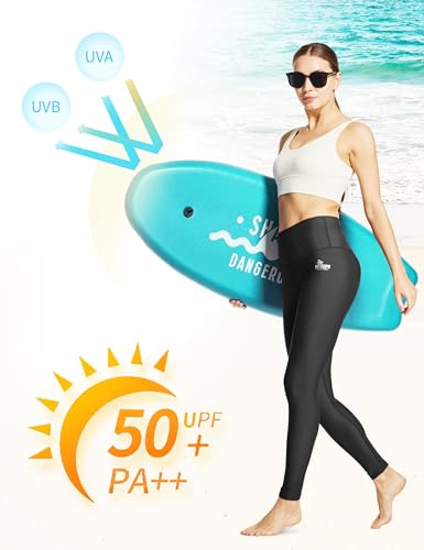 FitsT4 Sports Women's Swimming Leggings UPF 50+ High Waisted with Pockets Swim Pants3