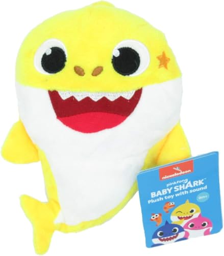 Play by Play Original Plush Baby Shark 17 cm Sonido con música Jingle Song, color sortido (azul/rosa/amarillo)