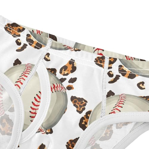 CHIFIGNO Cool Baseballs White Boys Underwear Cotton Boys' Briefs Breathable Printed Underwear Briefs4